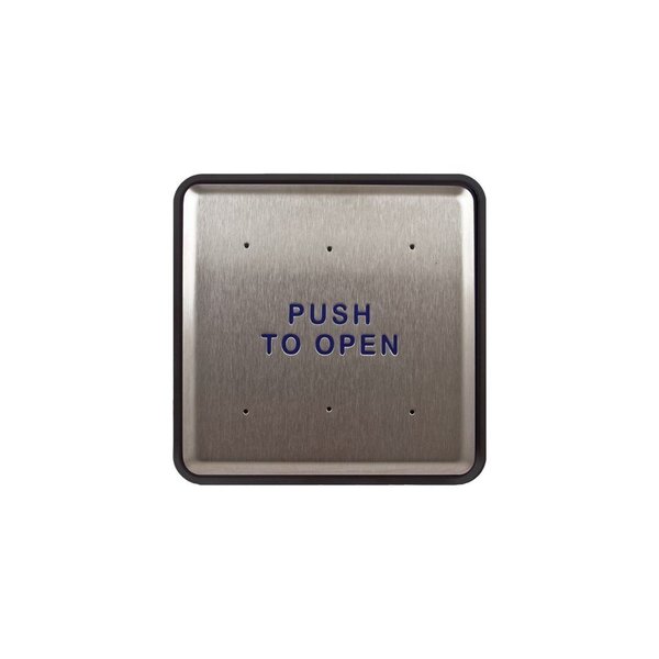 Norton Door Controls 532 6" Square Door Switch with Blue and White Letters and RF Stainless Steel 532